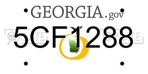 5CF1288 Georgia License Plate