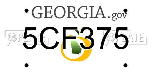 5CF375 Georgia License Plate