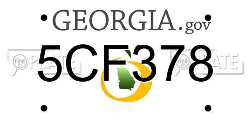 5CF378 Georgia License Plate