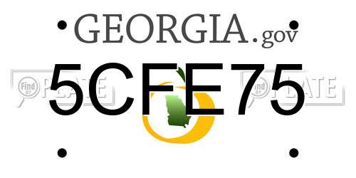 5CFE75 Georgia License Plate
