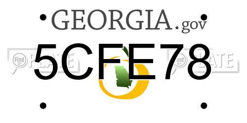 5CFE78 Georgia License Plate