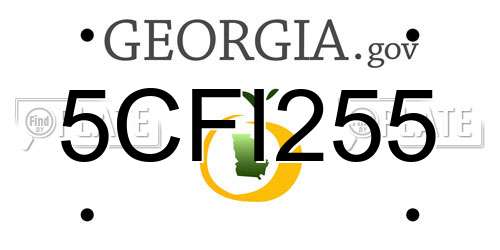 5CFI255 Georgia License Plate
