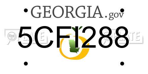 5CFI288 Georgia License Plate