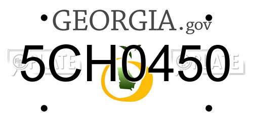 5CH0450 Georgia License Plate
