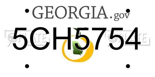 5CH5754 Georgia License Plate