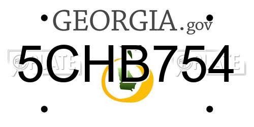 5CHB754 Georgia License Plate