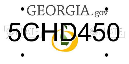 5CHD450 Georgia License Plate
