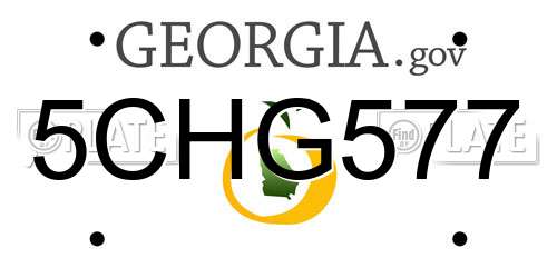 5CHG577 Georgia License Plate