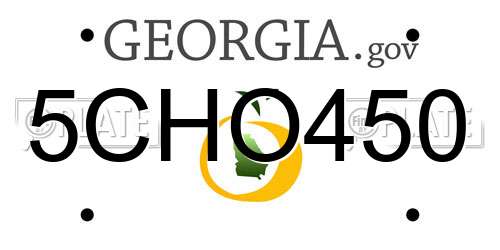 5CHO450 Georgia License Plate