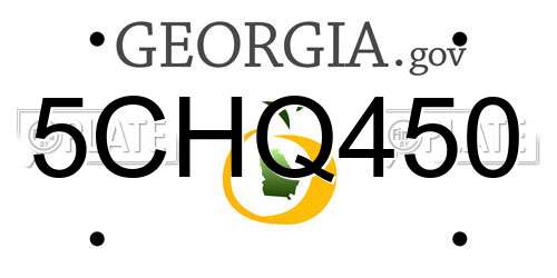 5CHQ450 Georgia License Plate