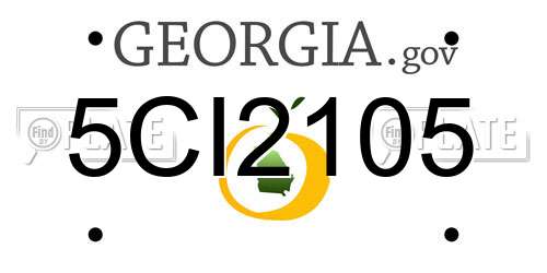 5CI2105 Georgia License Plate