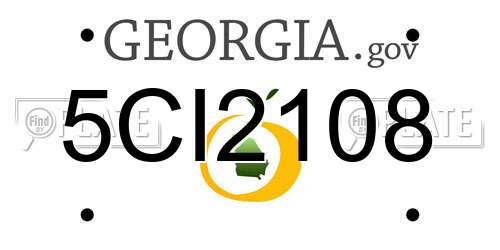 5CI2108 Georgia License Plate