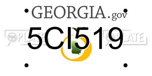 5CI519 Georgia License Plate