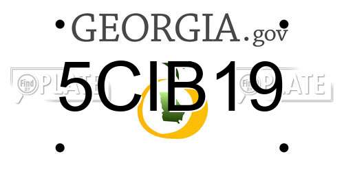 5CIB19 Georgia License Plate