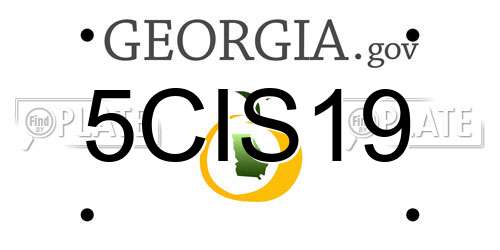 5CIS19 Georgia License Plate
