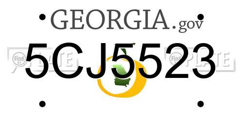 5CJ5523 Georgia License Plate