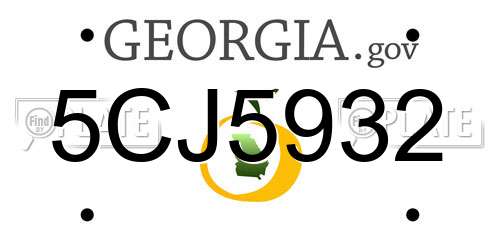 5CJ5932 Georgia License Plate