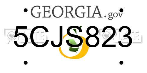 5CJS823 Georgia License Plate