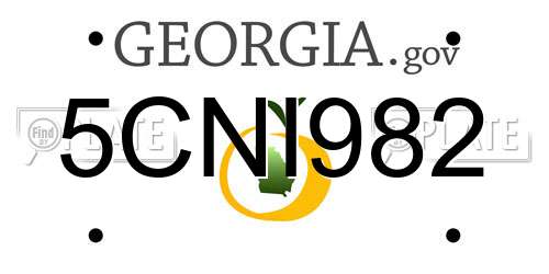 5CNI982 Georgia License Plate