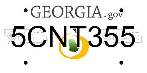 5CNT355 Georgia License Plate