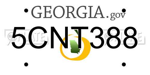 5CNT388 Georgia License Plate