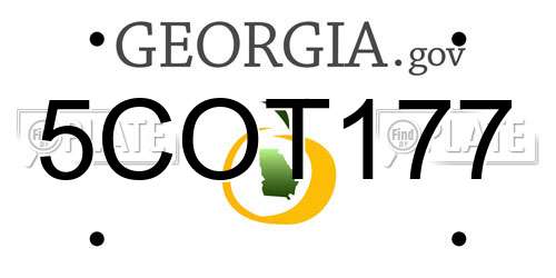 5COT177 Georgia License Plate