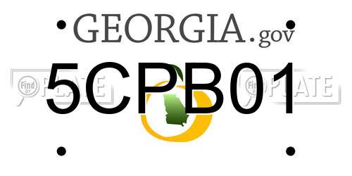 5CPB01 Georgia License Plate