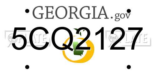5CQ2127 Georgia License Plate
