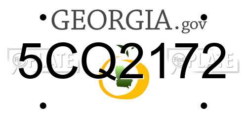 5CQ2172 Georgia License Plate