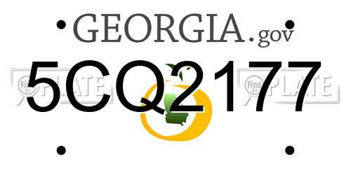 5CQ2177 Georgia License Plate