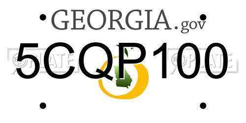 5CQP100 Georgia License Plate