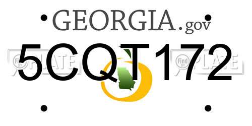 5CQT172 Georgia License Plate