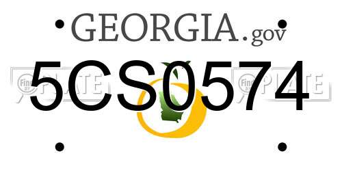 5CS0574 Georgia License Plate