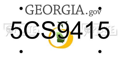 5CS9415 Georgia License Plate