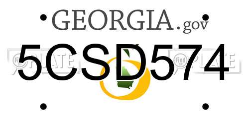 5CSD574 Georgia License Plate