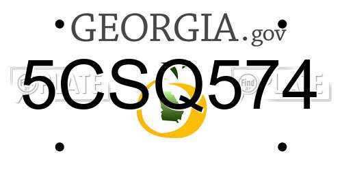 5CSQ574 Georgia License Plate
