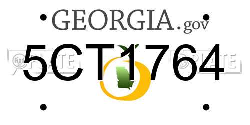 5CT1764 Georgia License Plate