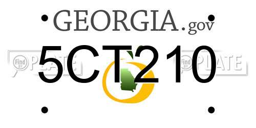 5CT210 Georgia License Plate