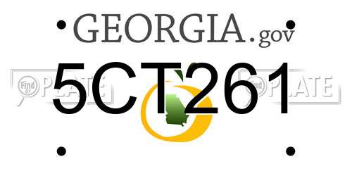5CT261 Georgia License Plate