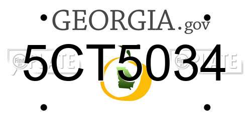 5CT5034 Georgia License Plate