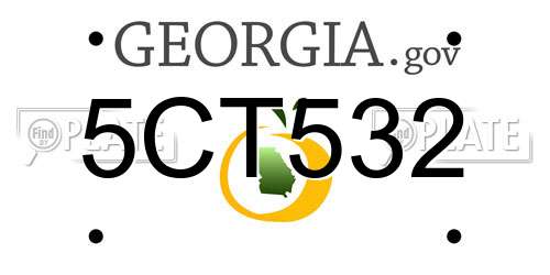 5CT532 Georgia License Plate