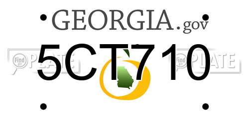 5CT710 Georgia License Plate