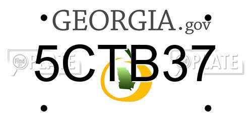 5CTB37 Georgia License Plate