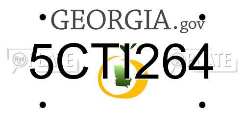 5CTI264 Georgia License Plate