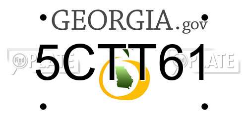 5CTT61 Georgia License Plate