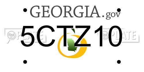 5CTZ10 Georgia License Plate