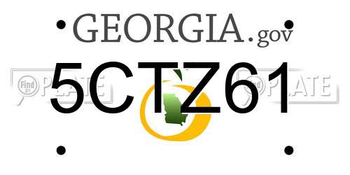 5CTZ61 Georgia License Plate