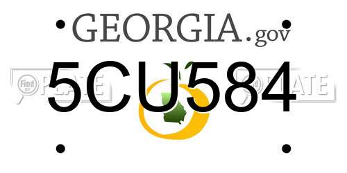 5CU584 Georgia License Plate