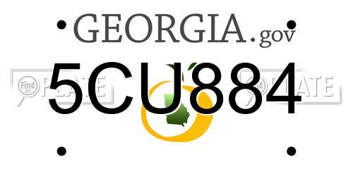 5CU884 Georgia License Plate