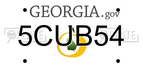 5CUB54 Georgia License Plate